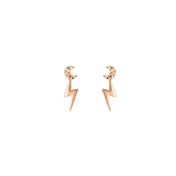 18K Rose Gold Sleek Flash Earrings -  - Aureus Boutique