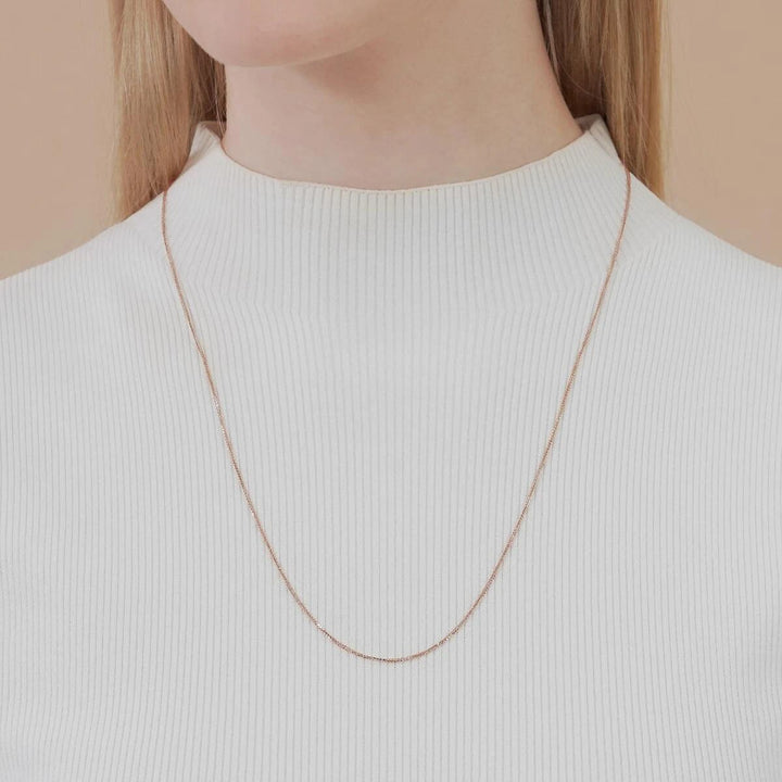 18K Rose Gold Spiga Chain Necklace -  - Aureus Boutique