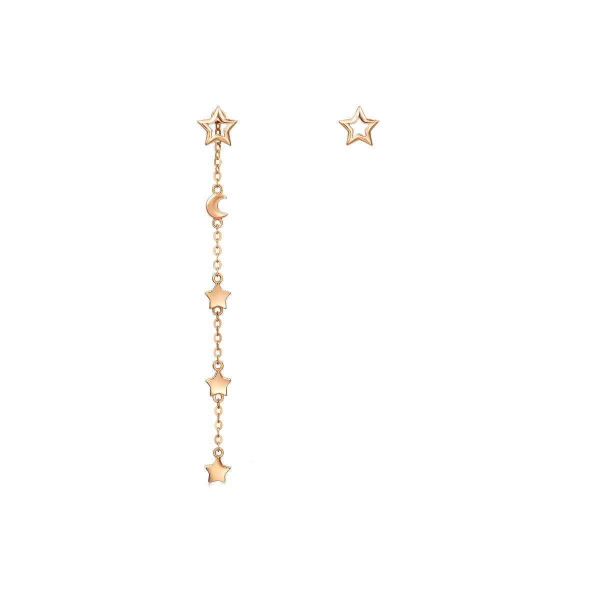 18K Rose Gold Star Earrings -  - Aureus Boutique
