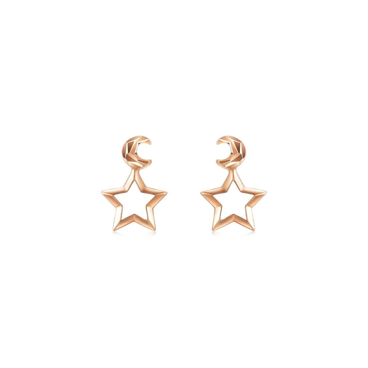 18K Rose Gold Star Earrings -  - Aureus Boutique