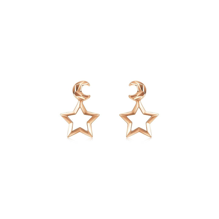 18K Rose Gold Star Earrings -  - Aureus Boutique