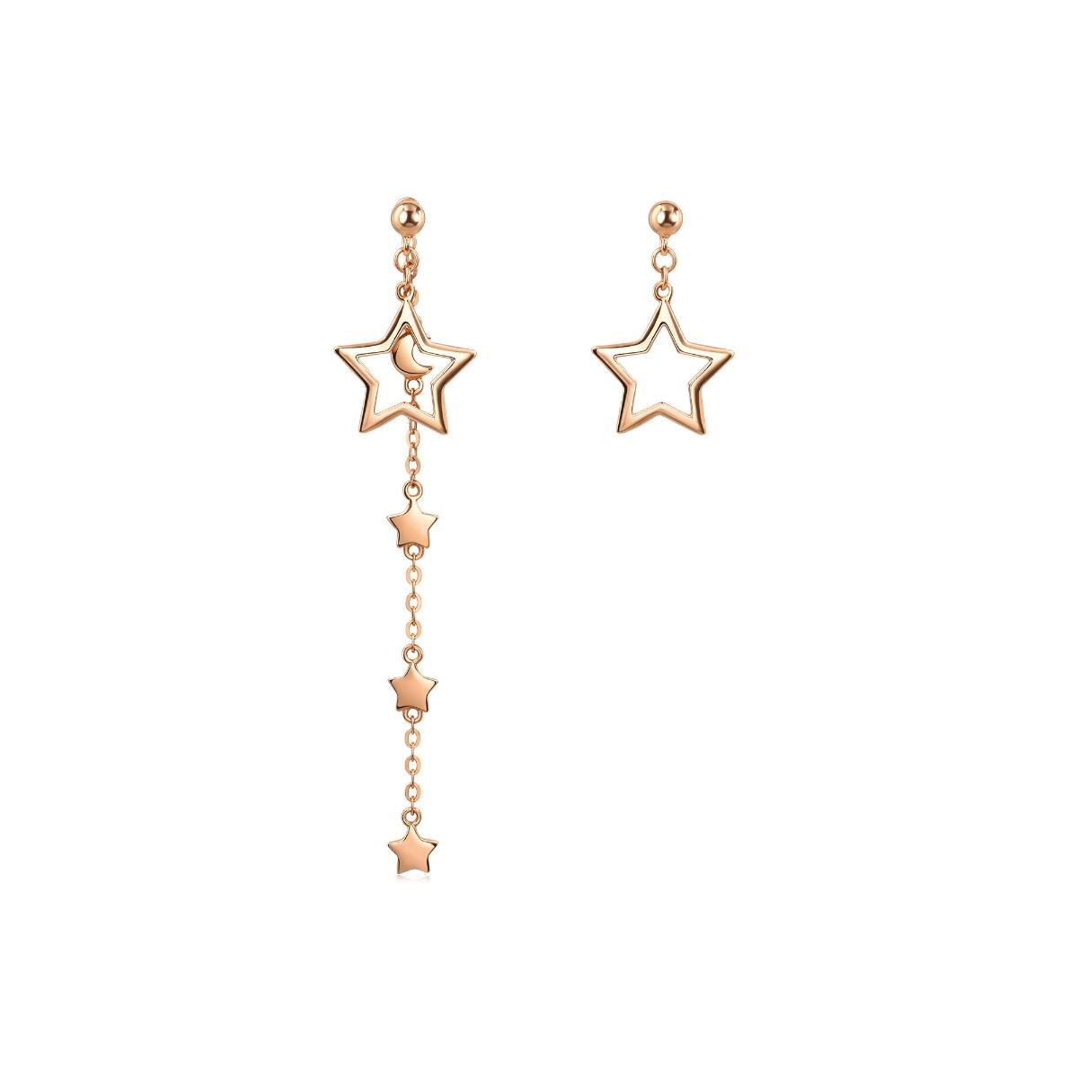 18K Rose Gold Star Earrings -  - Aureus Boutique