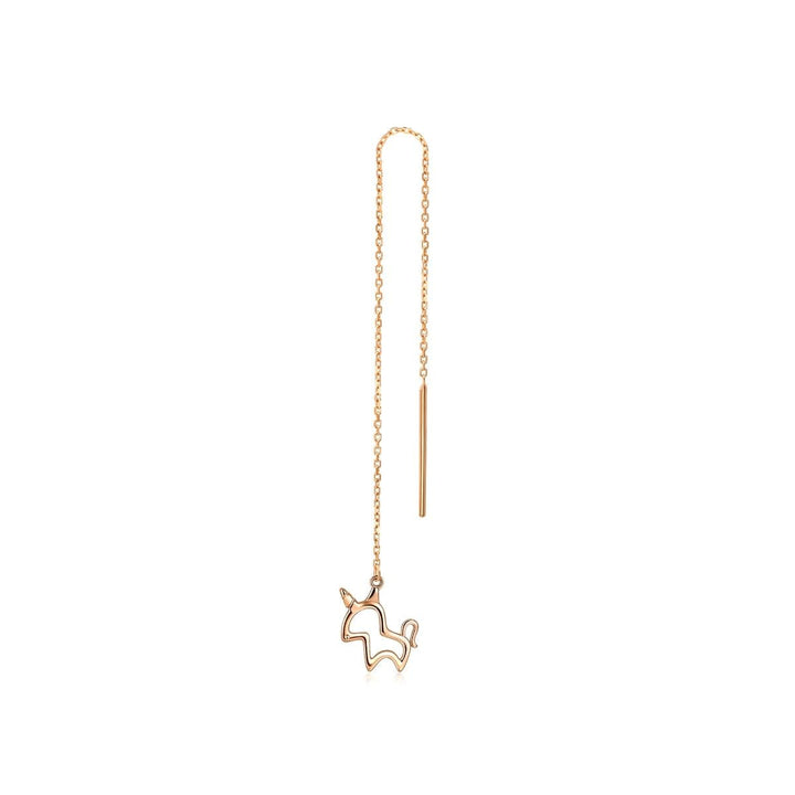 18K Rose Gold Unicorn Single Earring -  - Aureus Boutique