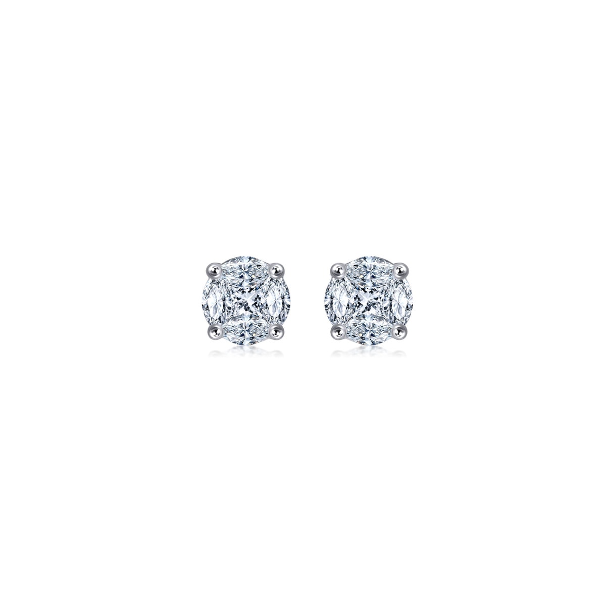 18K White Gold Diamond Earrings -  - Aureus Boutique