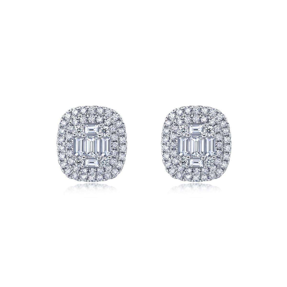 18K White Gold Diamond Earrings -  - Aureus Boutique