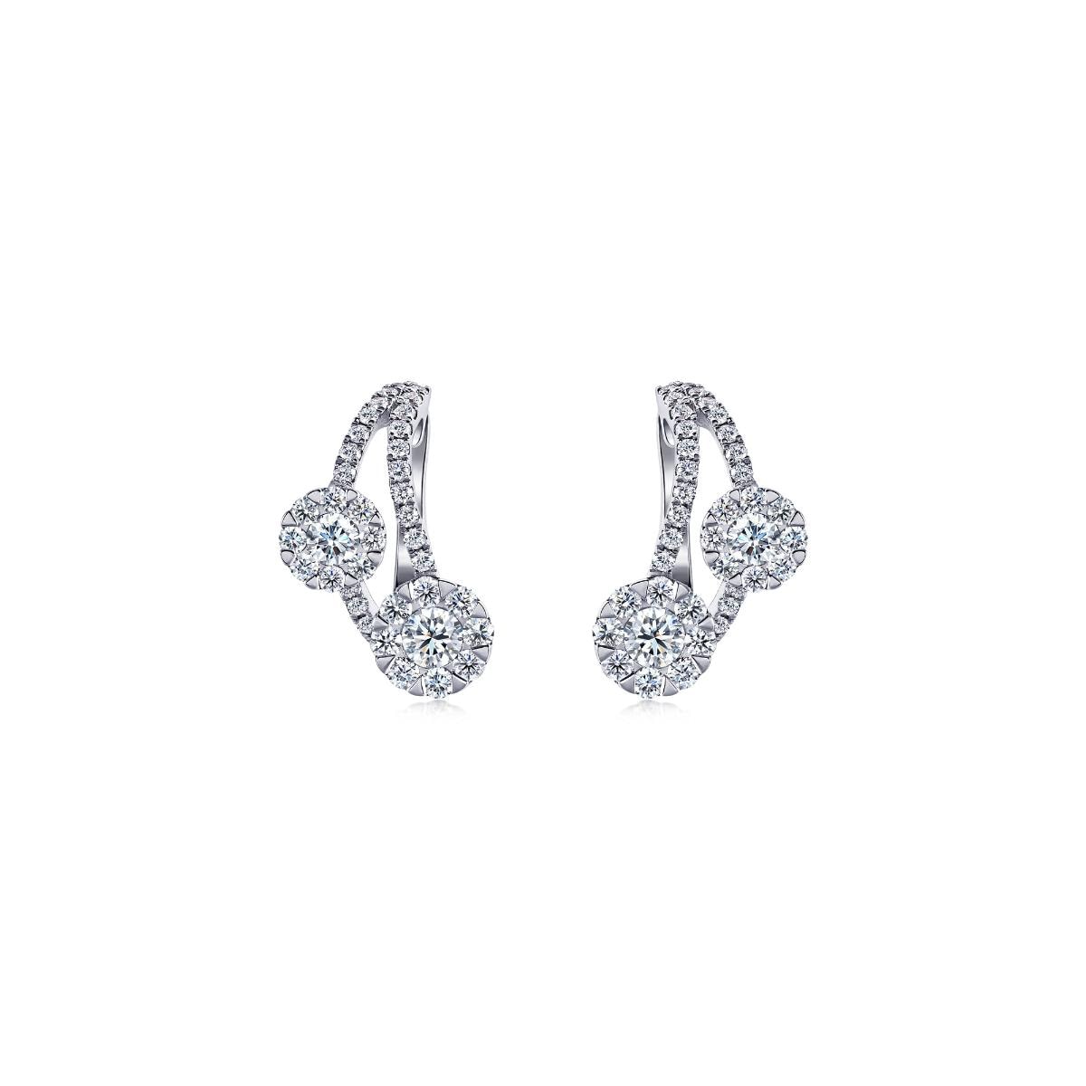18K White Gold Diamond Earrings -  - Aureus Boutique