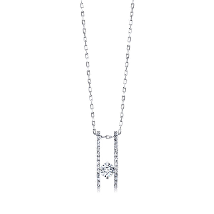 18K White Gold Diamond Necklace -  - Aureus Boutique