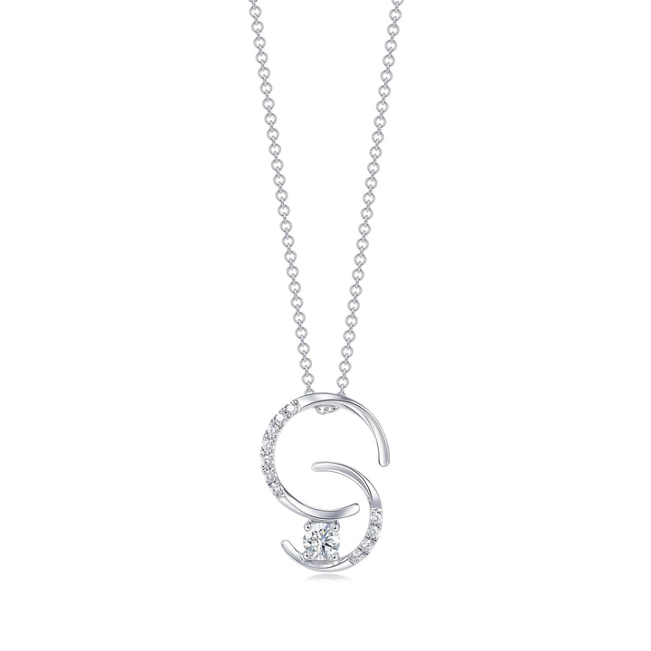 18K White Gold Diamond Necklace -  - Aureus Boutique