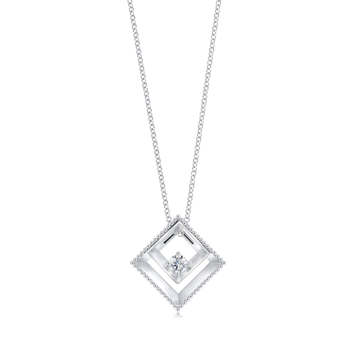 18K White Gold Diamond Necklace -  - Aureus Boutique