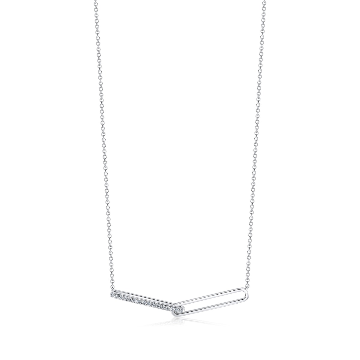 18K White Gold Diamond Necklace -  - Aureus Boutique