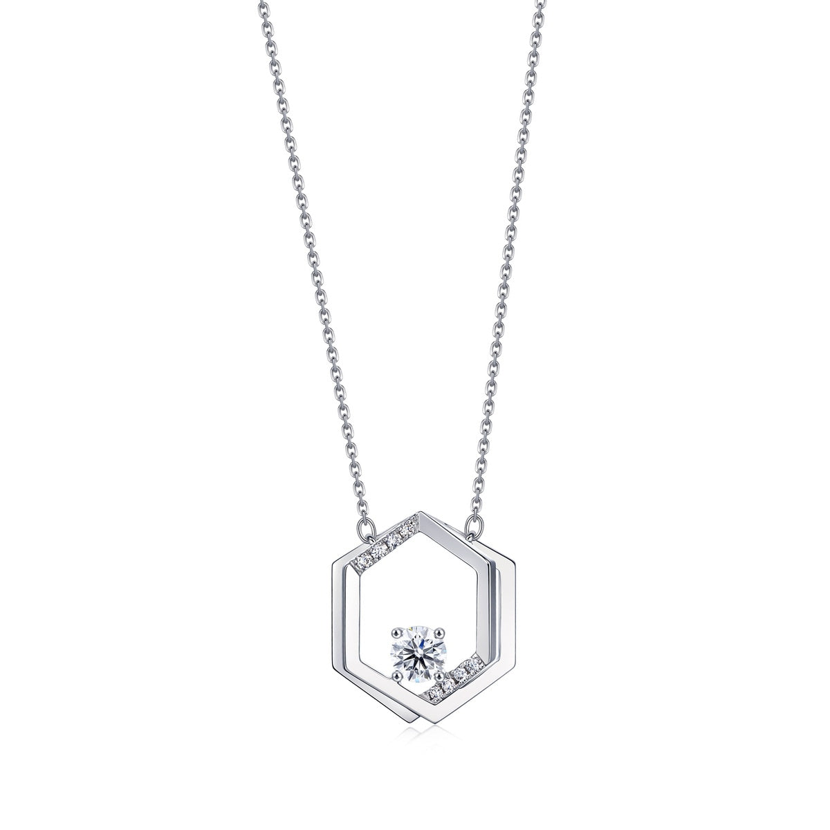 18K White Gold Diamond Necklace -  - Aureus Boutique