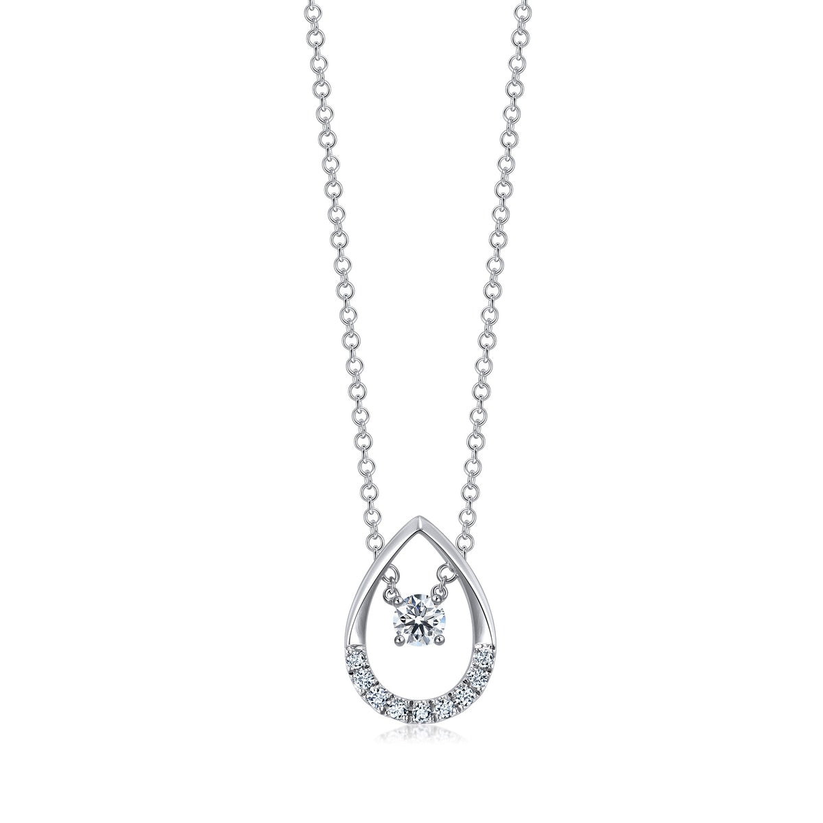 18K White Gold Diamond Necklace -  - Aureus Boutique