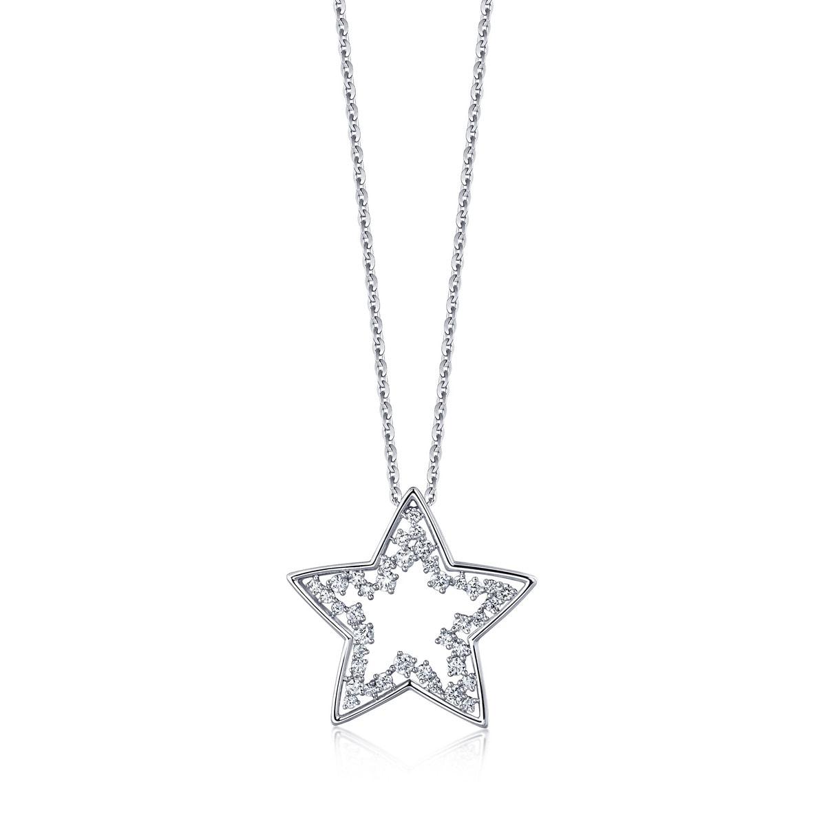 18K White Gold Diamond Necklace -  - Aureus Boutique