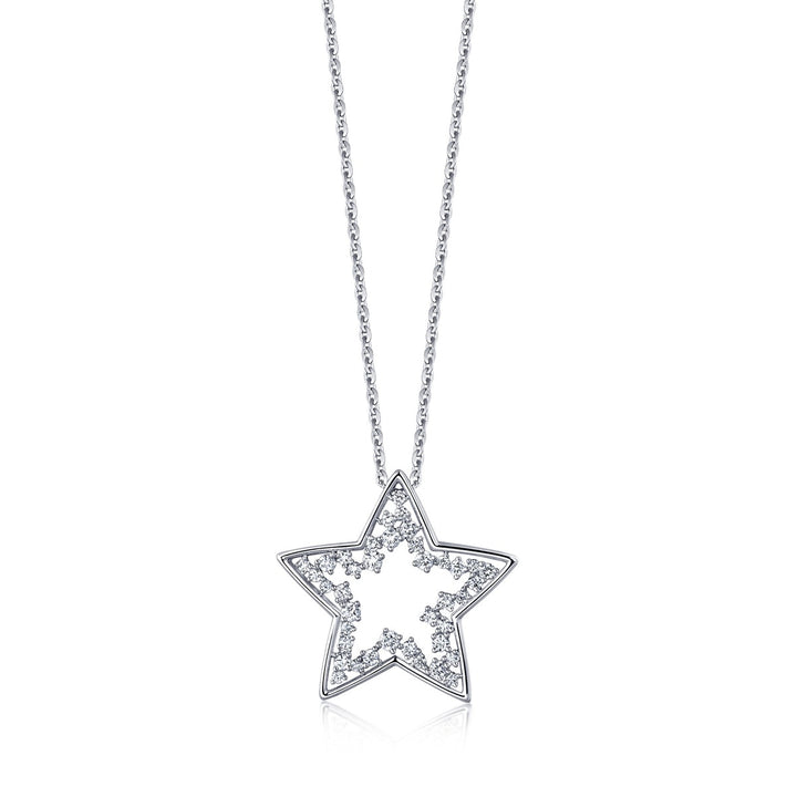 18K White Gold Diamond Necklace -  - Aureus Boutique