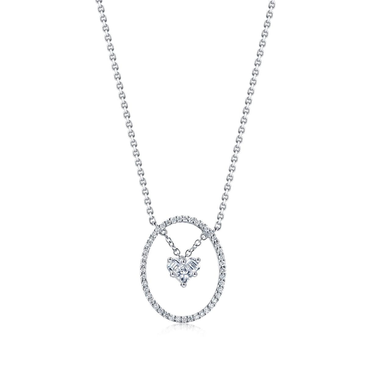 18K White Gold Diamond Necklace -  - Aureus Boutique
