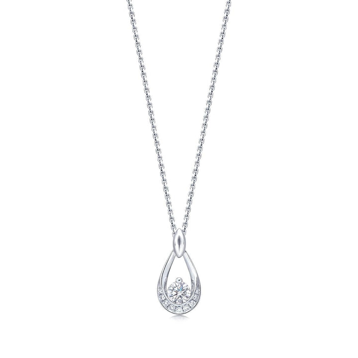 18K White Gold Diamond Pendant -  - Aureus Boutique