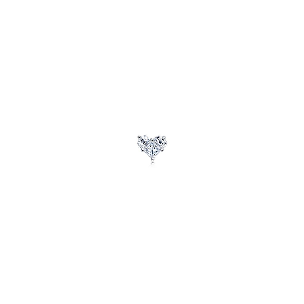 18K White Gold Diamond Single Earring -  - Aureus Boutique
