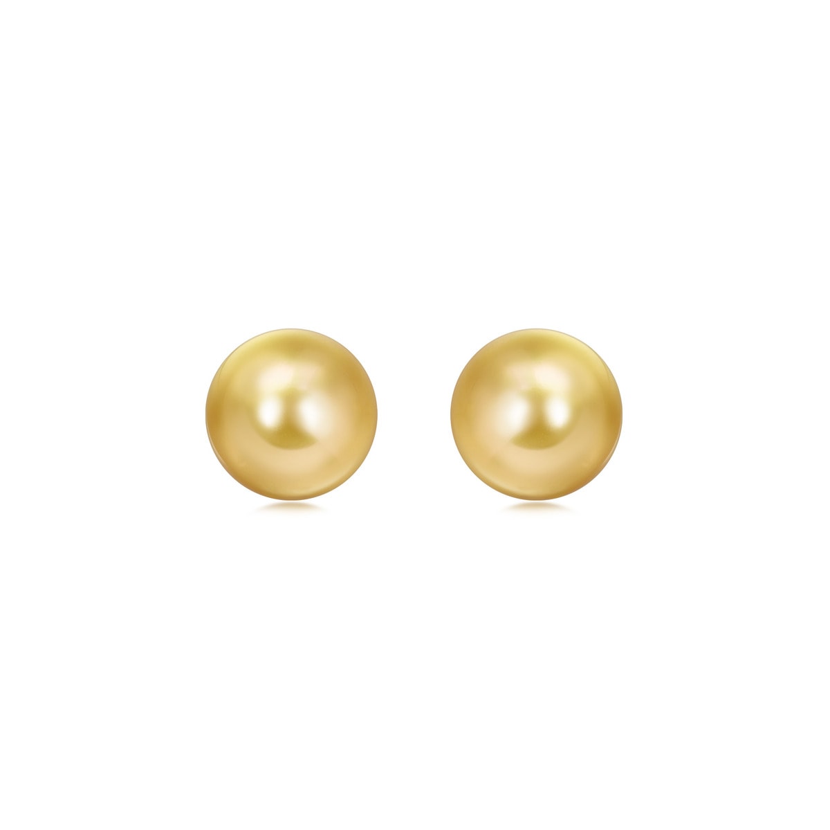 18K White Gold Golden South Sea Pearl Earrings -  - Aureus Boutique