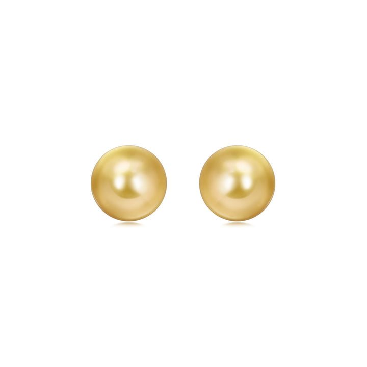 18K White Gold Golden South Sea Pearl Earrings -  - Aureus Boutique
