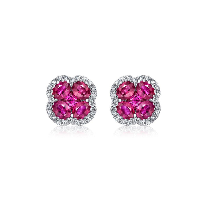 18K White Gold Ruby Earrings -  - Aureus Boutique