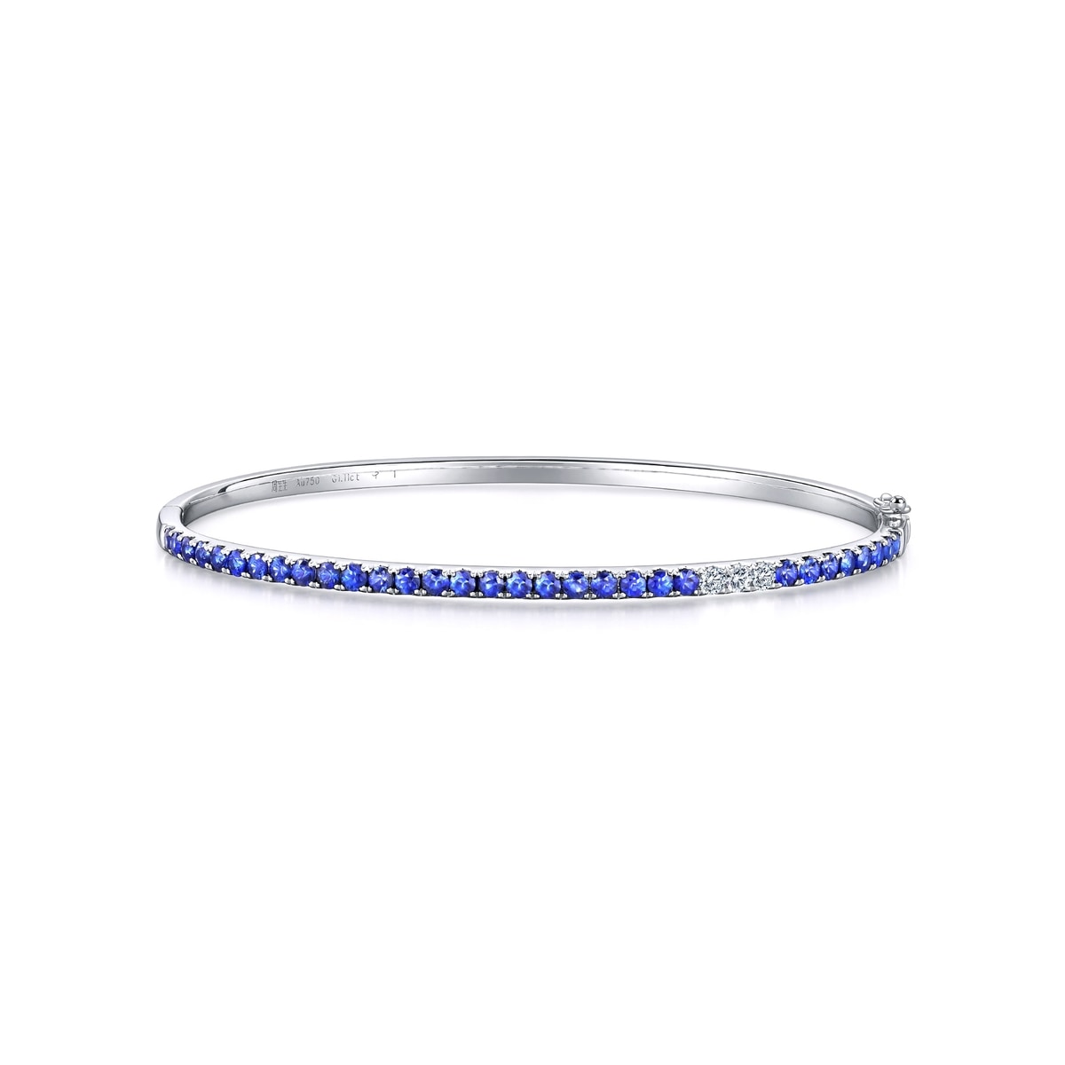 18K White Gold Sapphire Bangle -  - Aureus Boutique