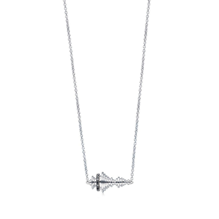 18K White and Black Gold Black Diamond Necklace -  - Aureus Boutique