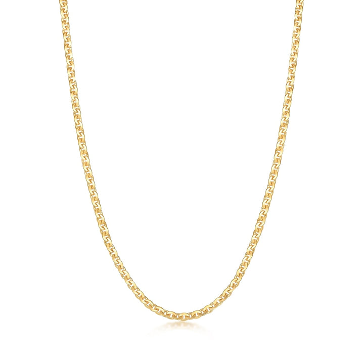 18K Yellow Gold Diamond Cut Anchor Chain Necklace -  - Aureus Boutique