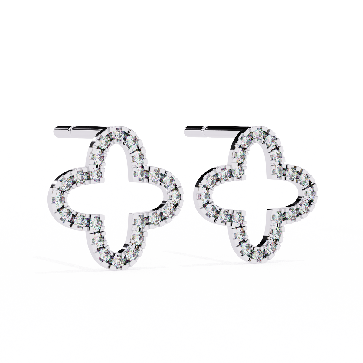 Round-Cut Lab-grown Diamond Cluster Earrings in 10K White Gold