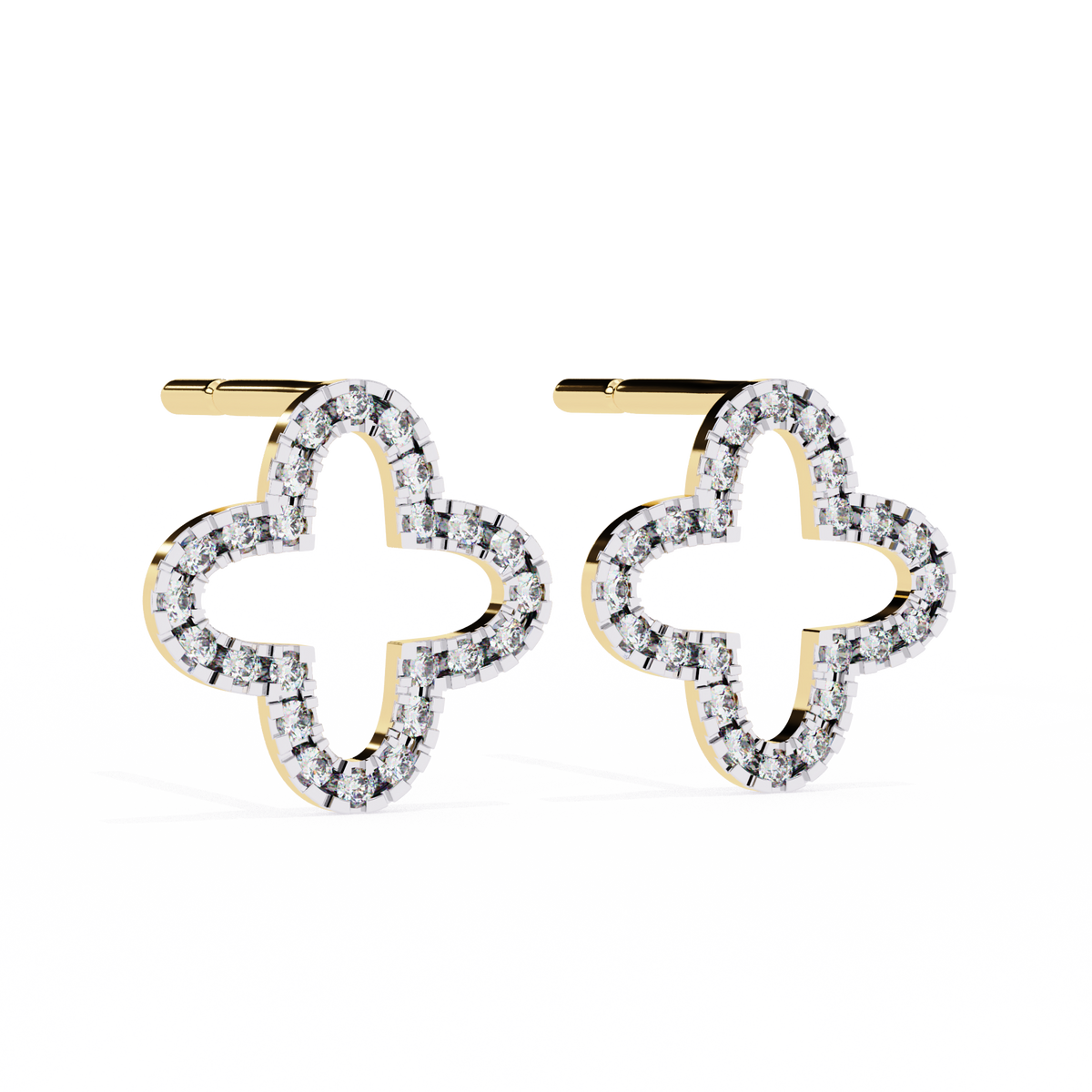 Round-Cut Lab-grown Diamond Cluster Earrings in 10K White Gold