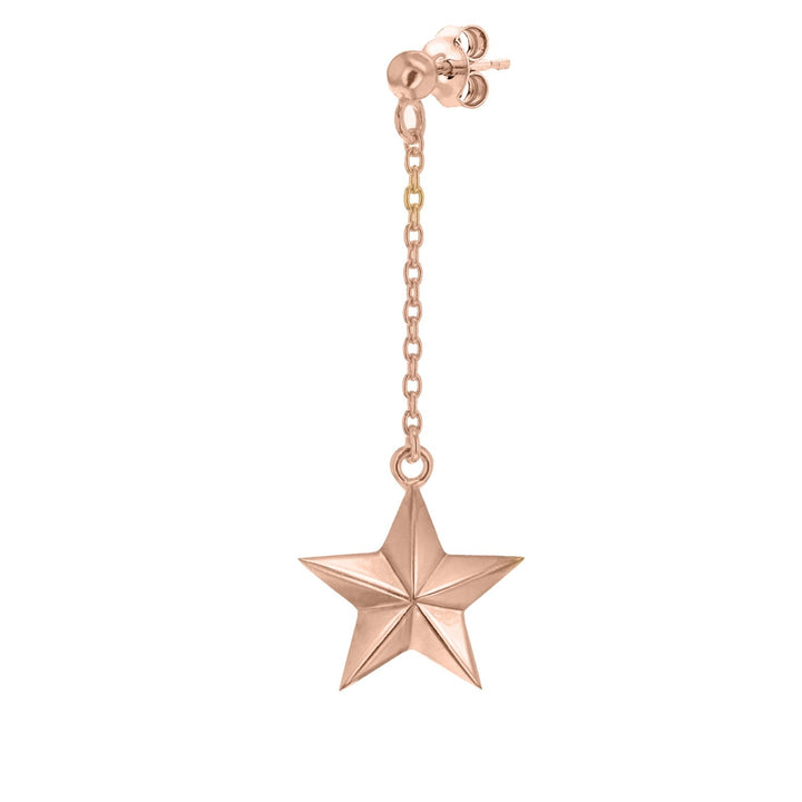18 Carat Rose Gold Plated Star Drop Earring -  - Aureus Boutique