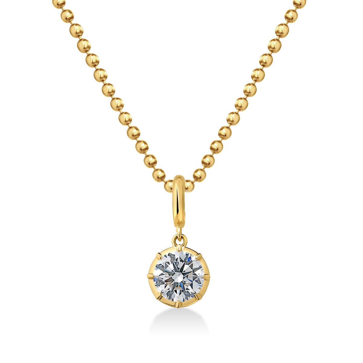 Georgian Round Lab Diamond Ball Chain Necklace