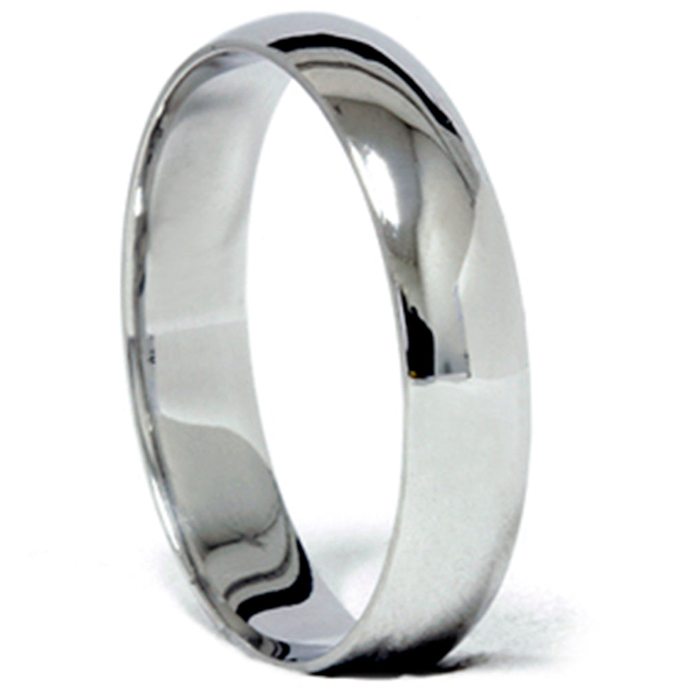5mm Plain Polished Platinum Comfort Wedding Ring Size Selectable