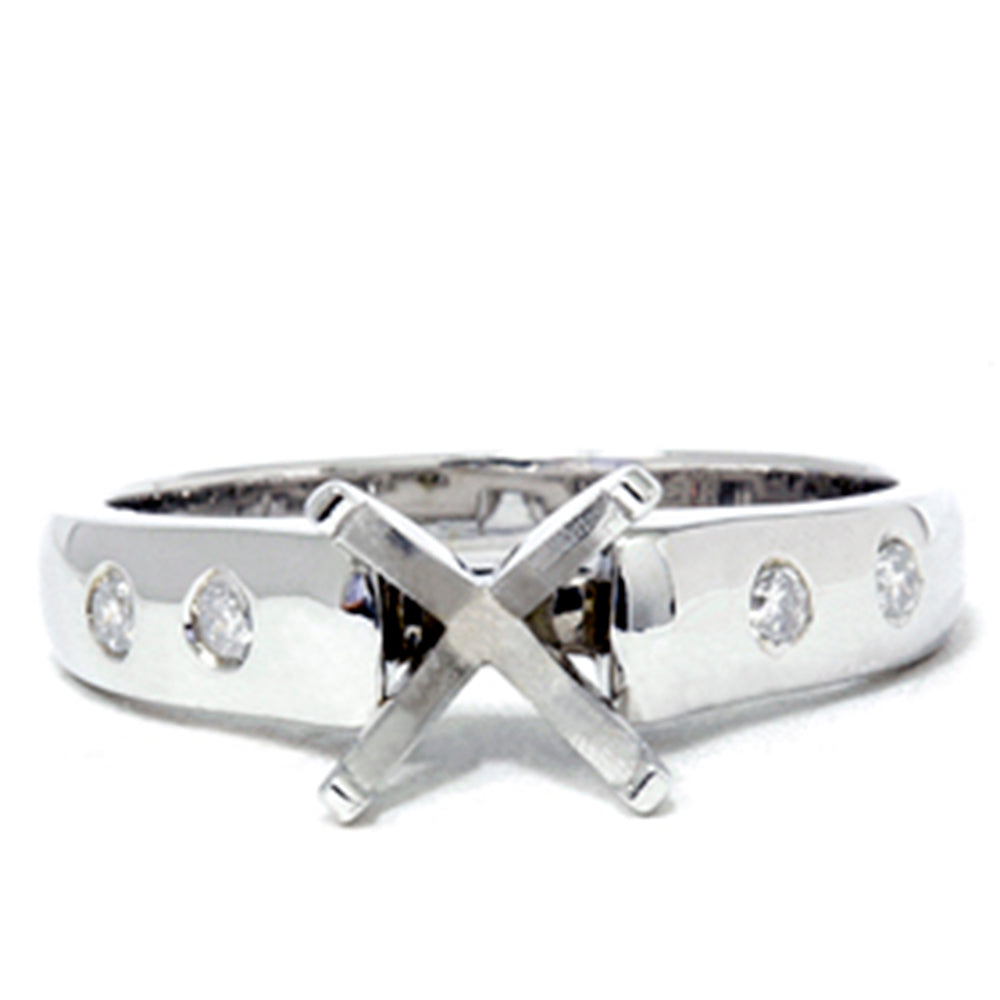 Diamond Semi Mount Cathedral Engagement Ring 14K Setting