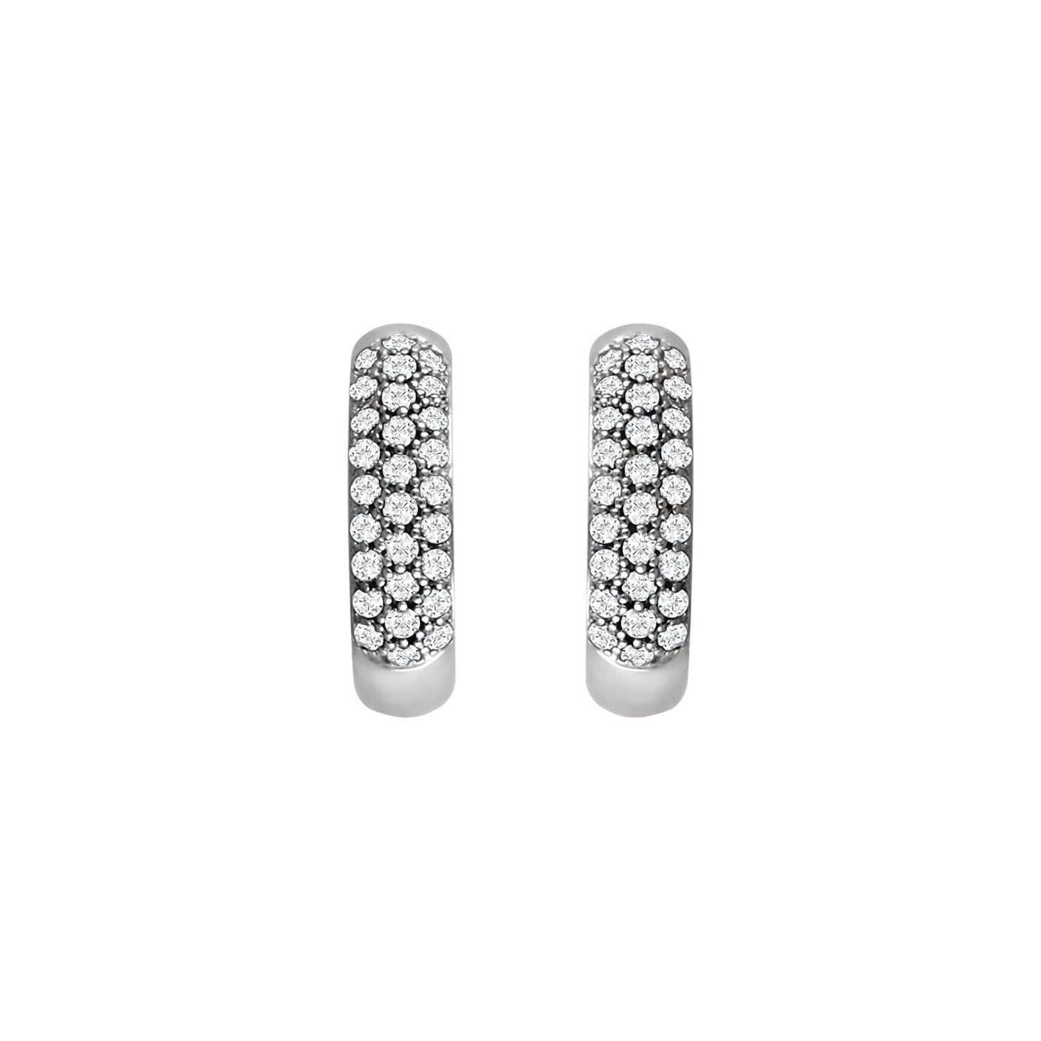 14K Gold 1/2ct Lab-grown Diamond Hoop Earrings Clarity SI Color G-H