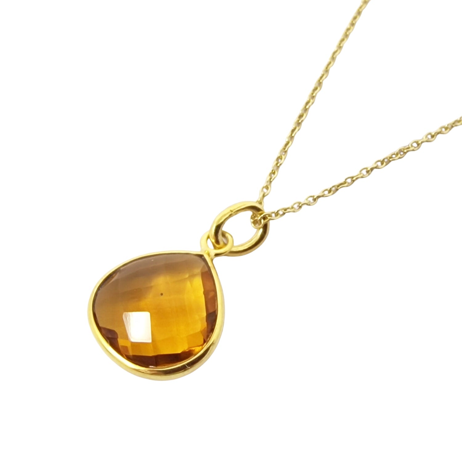Gold Plated Citrine November Birthstone Necklace