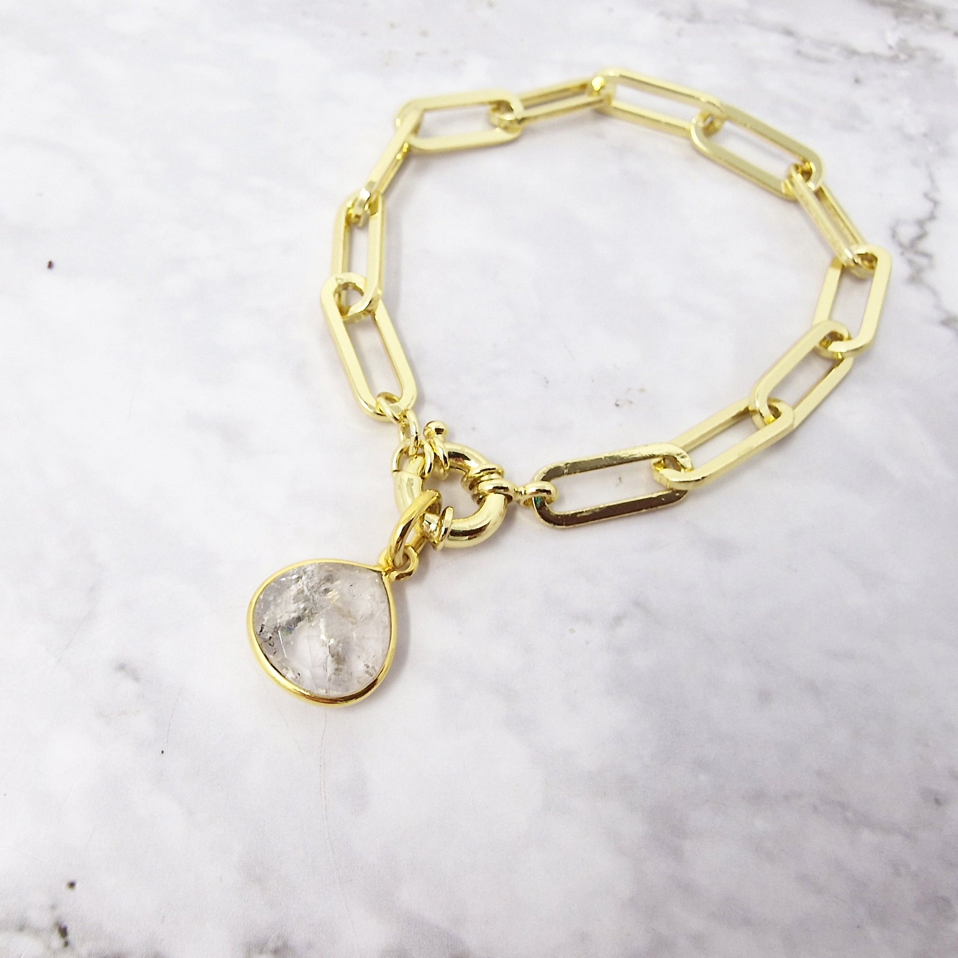 Gold Plated Diamond April Birthstone Crystal Bracelet