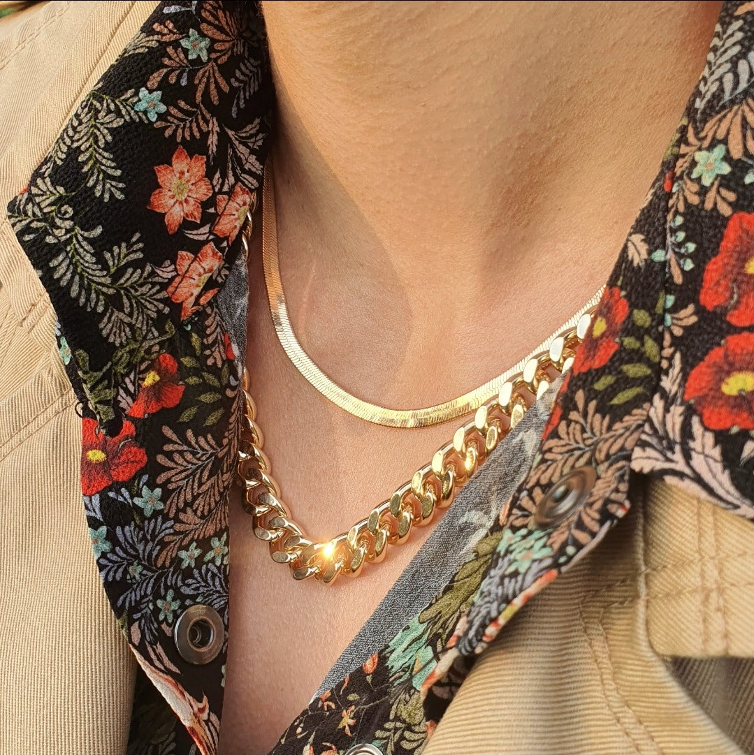Gold Plated Miami Chunky Cuban Chain Necklace