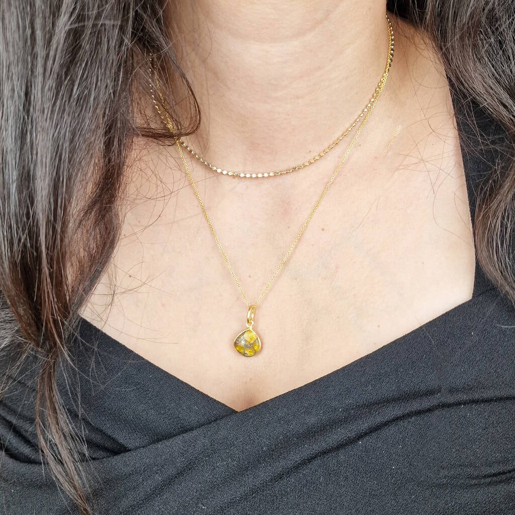 18Ct Gold Vermeil Plated Citrine November Birthstone Necklace