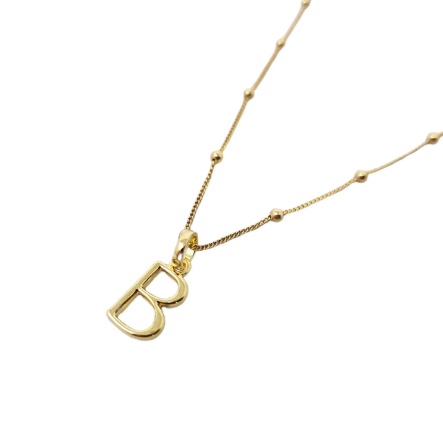 18Ct Gold Vermeil Plated Initial Pendant Necklace