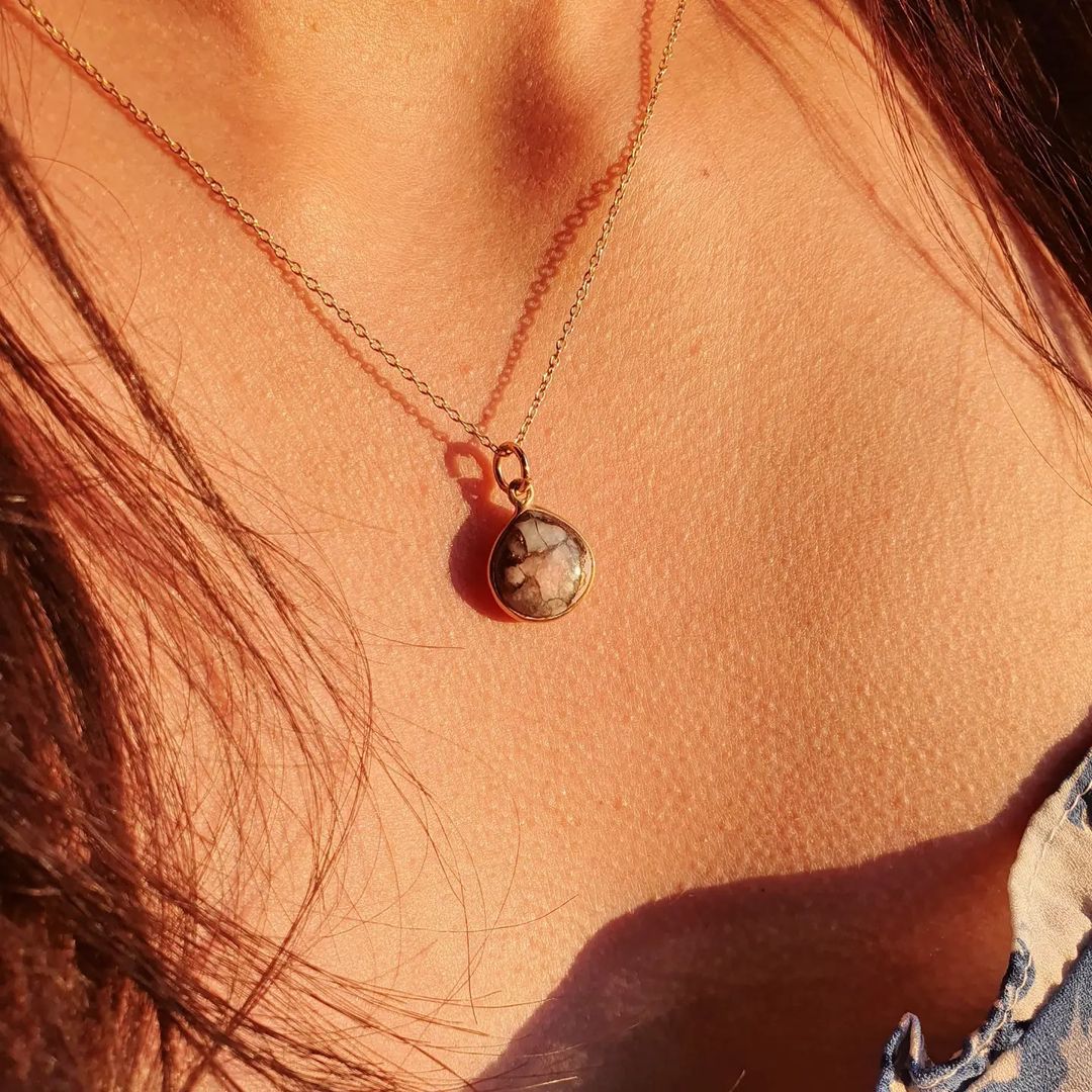 Gold Vermeil Plated Opal October Birthstone Necklace