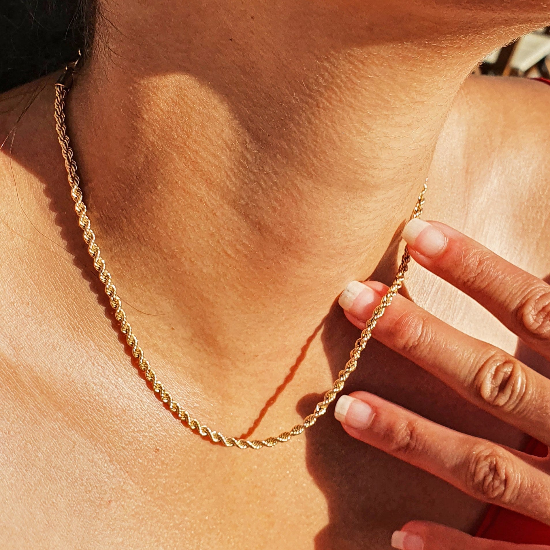 Women's Gold Plated Everyday Rope Chain Necklace