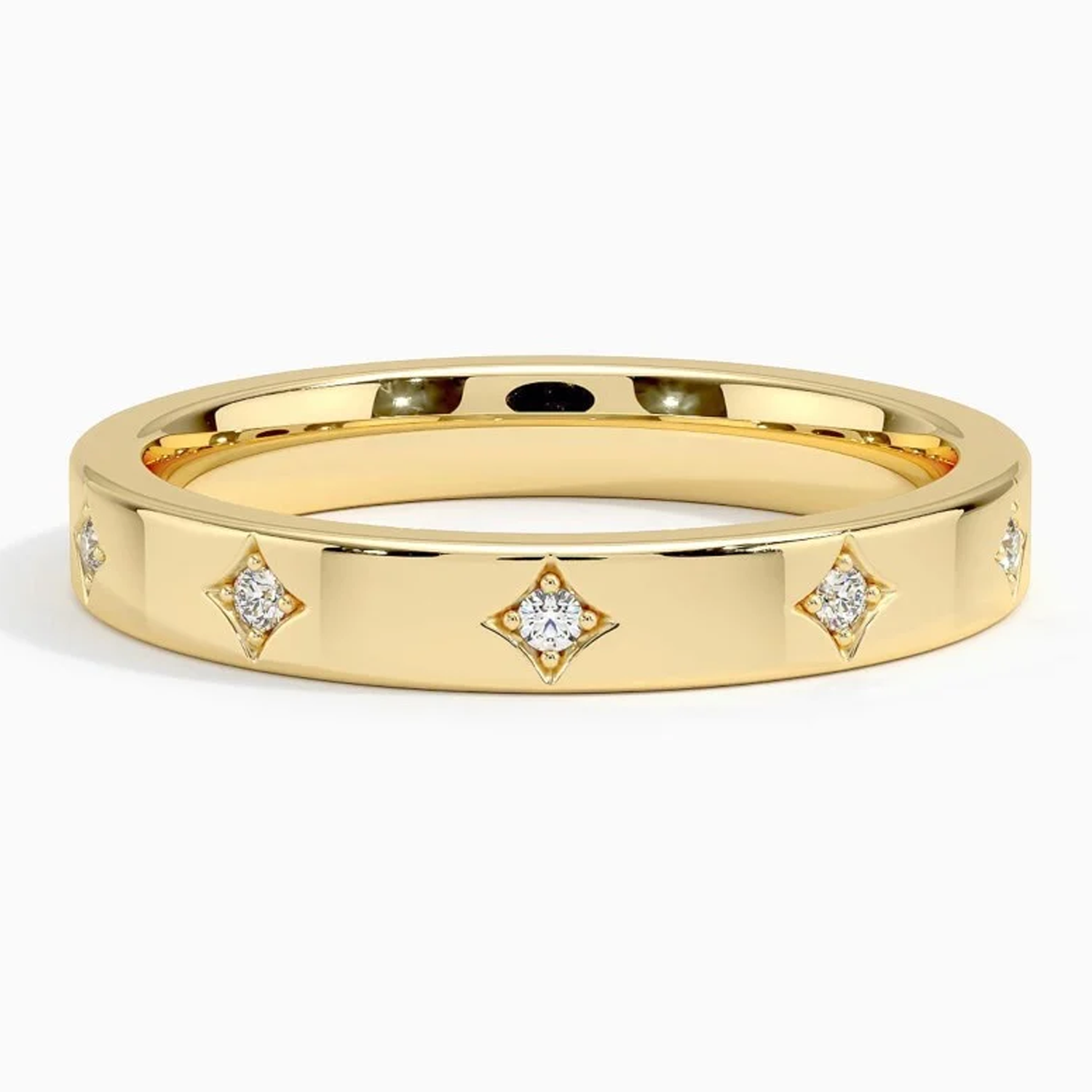 18K Gold Diamond Custom Personalized Engraving & Wedding Ring F/G Color SI1 Clarity 3EX IGI Certified