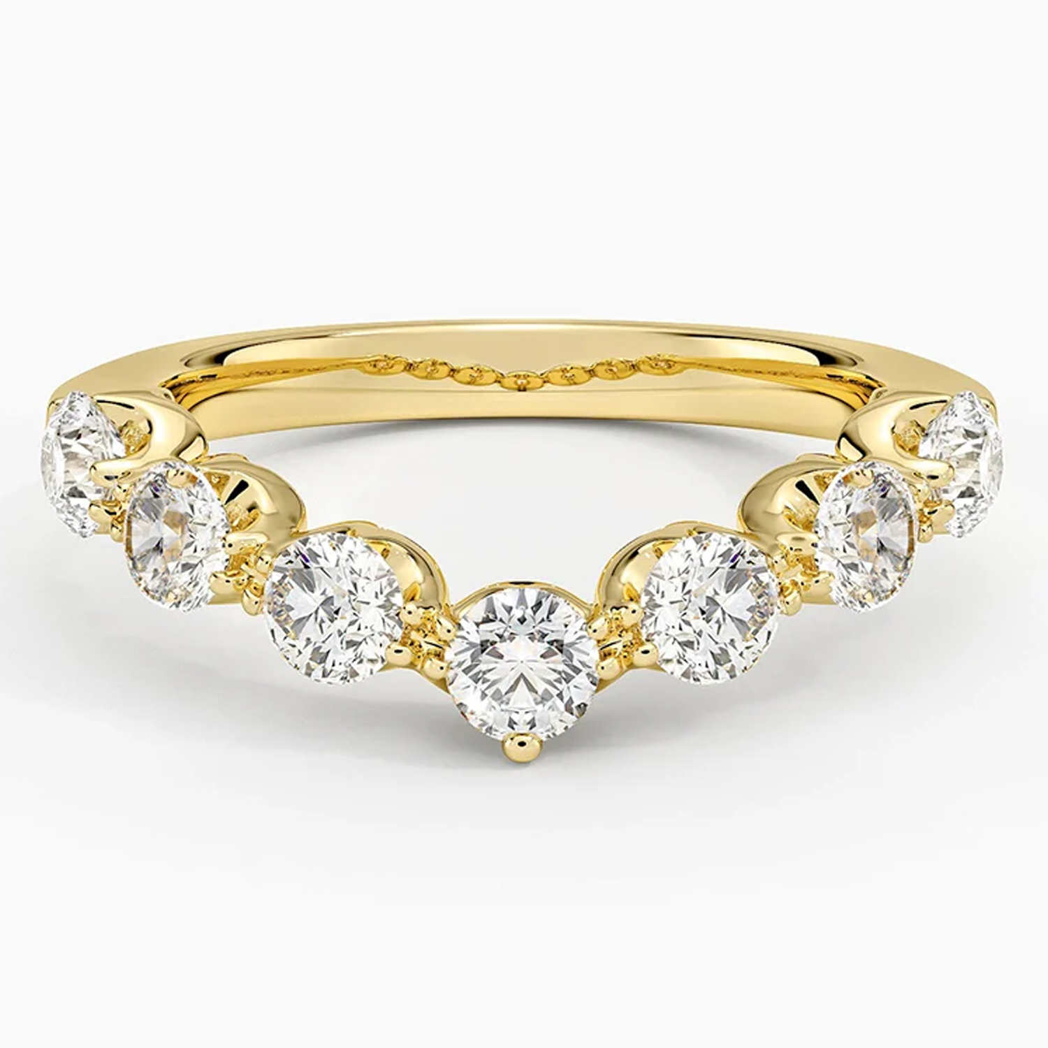 18K Gold 1CT.T.W. Round Lab Created Diamond Custom Wedding Ring D Color VVS1-VS1 Clarity 3EX IGI Certified