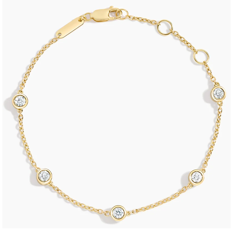 18K Gold 1/2CT Diamond Charm Bracelet