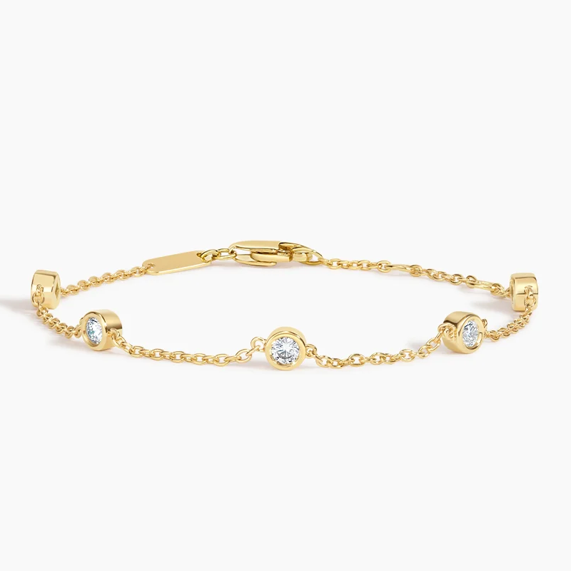 18K Gold 1/2CT Diamond Charm Bracelet