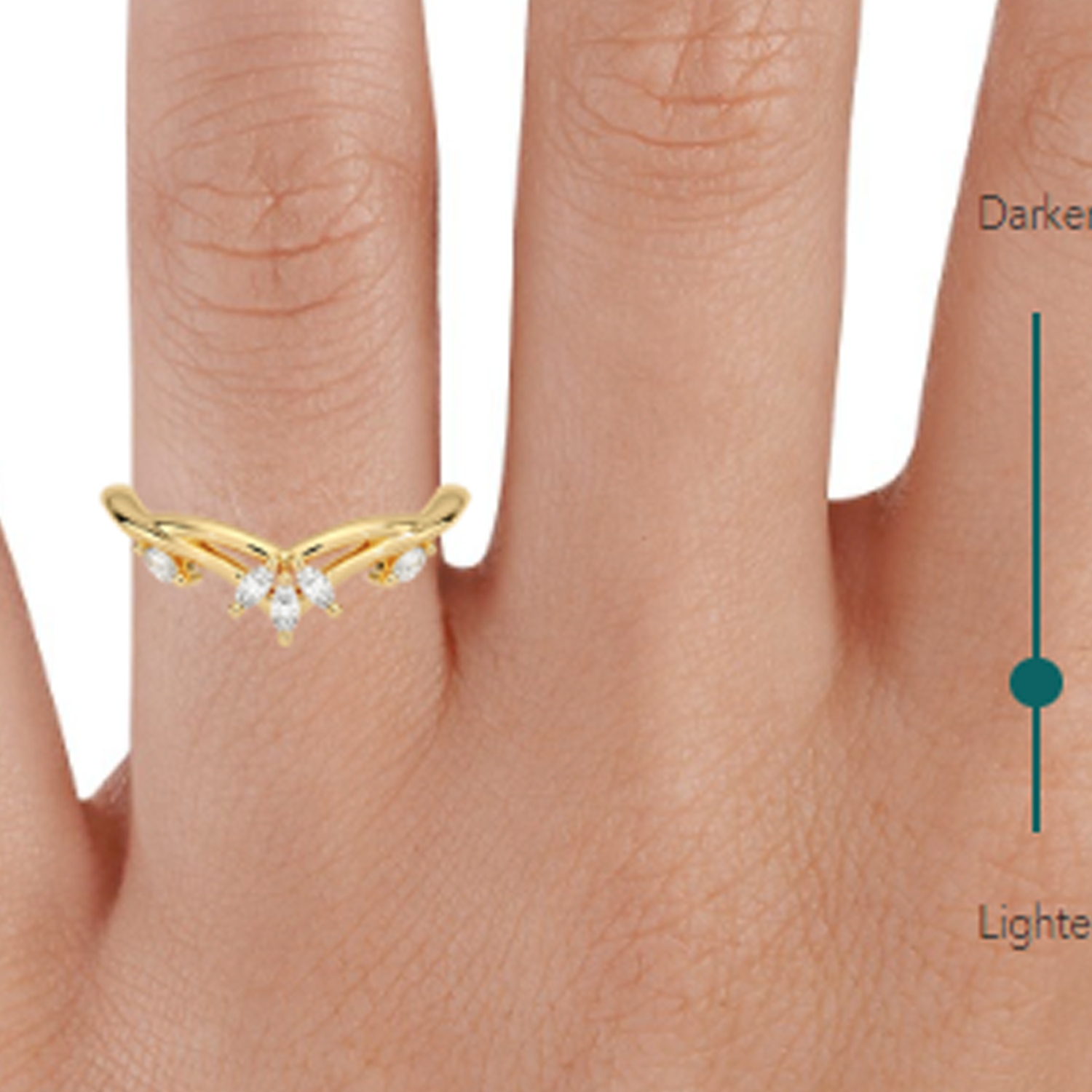 18K Gold 0.5 CT.T.W. Marquise Diamond Wedding Ring D Color VVS1-VS1 Clarity 3EX