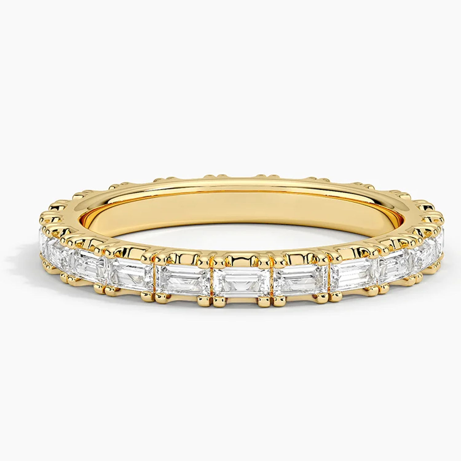 18K Gold 0.5 CT.T.W. Emerald Diamond Custom Wedding Ring D Color VVS1-VS1 Clarity 3EX IGI Certified