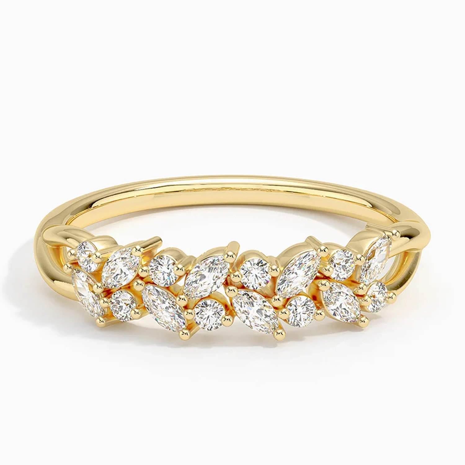 18K Gold Marquise Lab Created Diamond Custom Wedding Ring D Color VVS1-VS1 Clarity 3EX IGI Certified