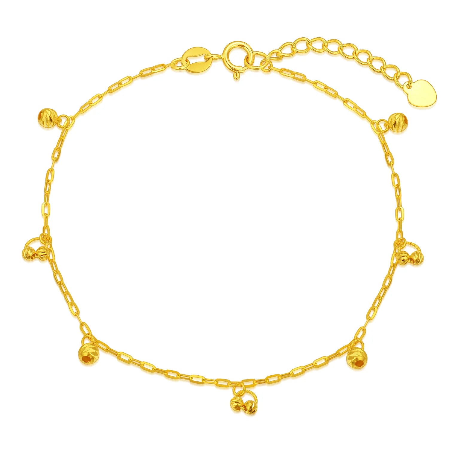 18K Gold Ball Charm Bracelet