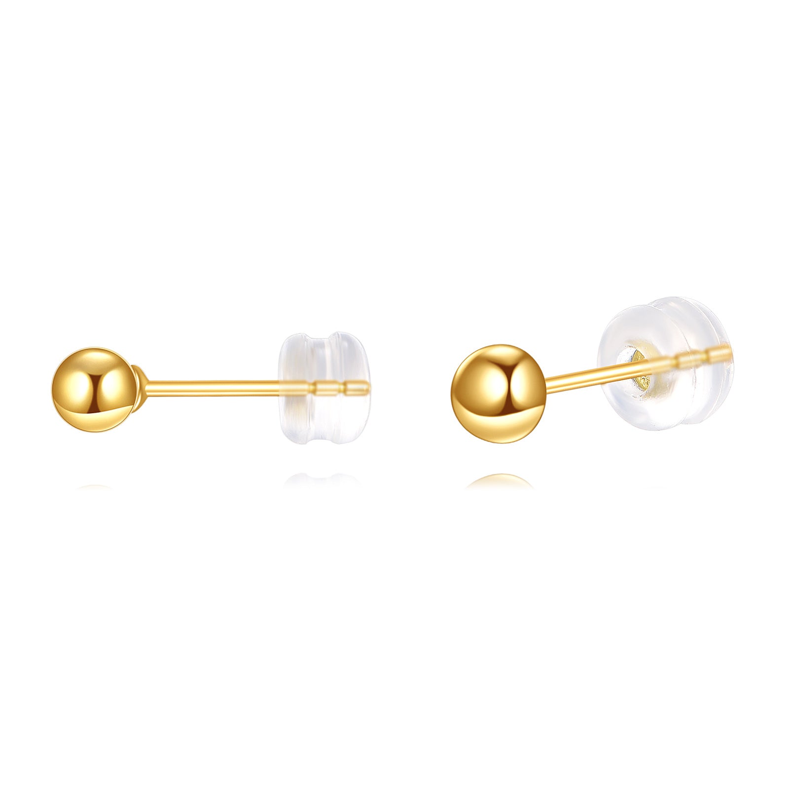 18k Gold Ball Stud Earrings